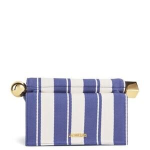 NEW Jacquemus Blue and White carre lunch bag Striped Bag